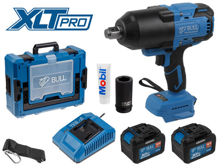 Аккум. ударный гайковерт BULL SC 1810 Xcase, XLTpro, БЕСЩЕТ., 18 В, 1500 Н*м, 3/4", 2х6 А*ч, з/у 6 А