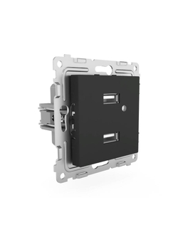 Розетка 2-м USB СП Pixel тип A+A 5В 1х2.1А 2х1.05А механизм карбон TOKOV ELECTRIC TKE-PX-2USB-C14