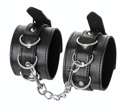 Черные оковы Anonymo из искусственной кожи (Цвет: черный)