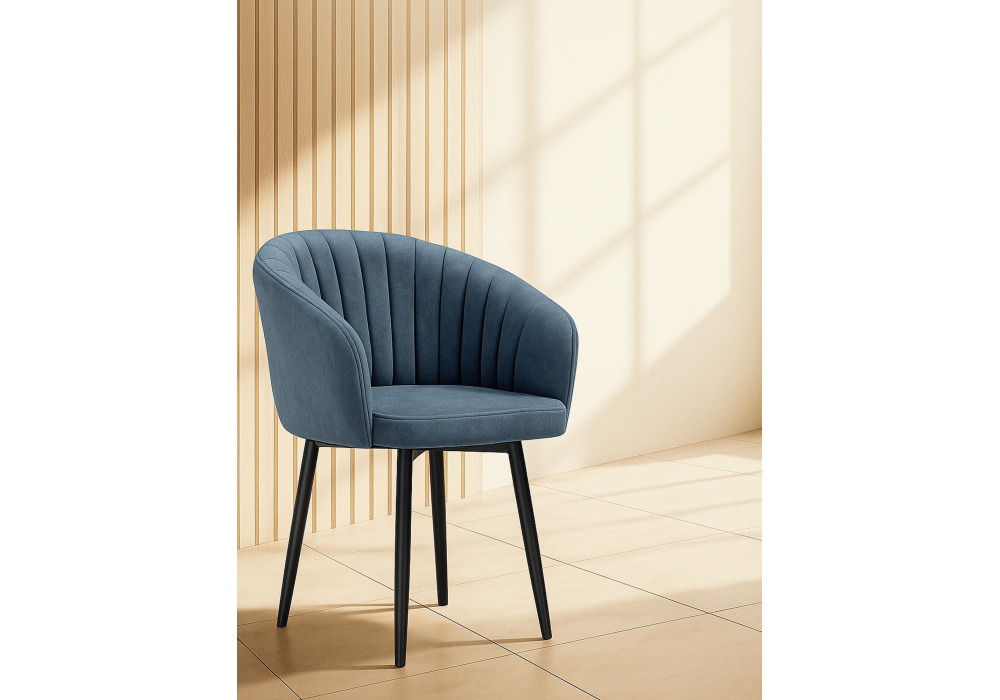 Стул на металлокаркасе Woodville Моншау marseille 30 данс, черный, ножки черные