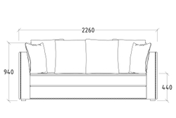 Диван трехместный Mores Garda Decor MORES2K-БИРЮЗА-Bel36