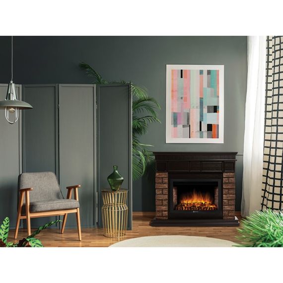 Портал Firelight Bricks Wood 25 камень коричневый, шпон темный дуб — (4)