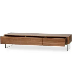 ТВ-тумба Somerset 188х38 см, шпон ореха, стеклянные ножки