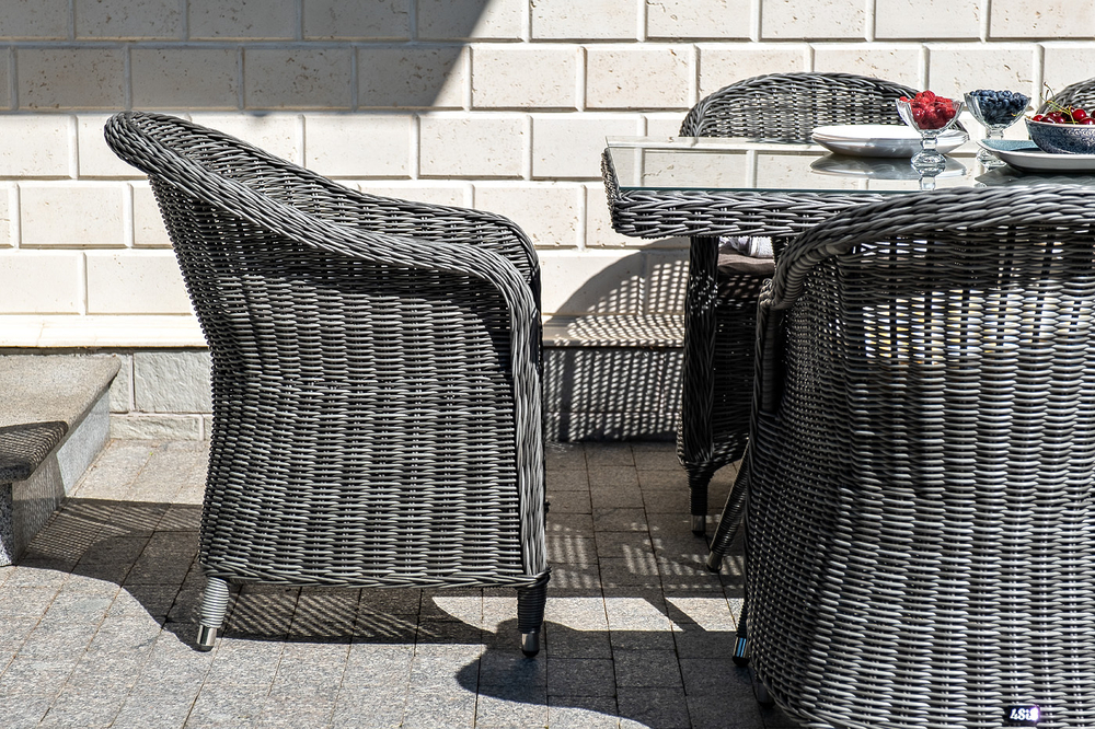 "Равенна" плетеное кресло из искусственного ротанга, цвет графит