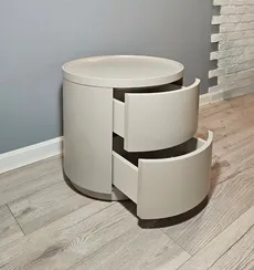 Прикроватная тумбочка 4267 с двумя ящиками, светло-серая