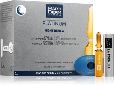 MartiDerm Platinum Night Renew - пилинг-сыворотка с отшелушивающим эффектом в ампулах /   10x2  ml  / GTIN 8437000435587