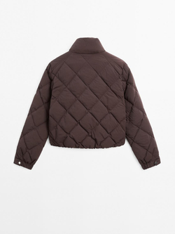 Massimo Dutti Короткая стеганая куртка, бургунди