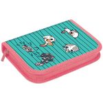 Пенал 1 отделение 200х140х40 Berlingo Kittens green, 2 откидные планки, ткань