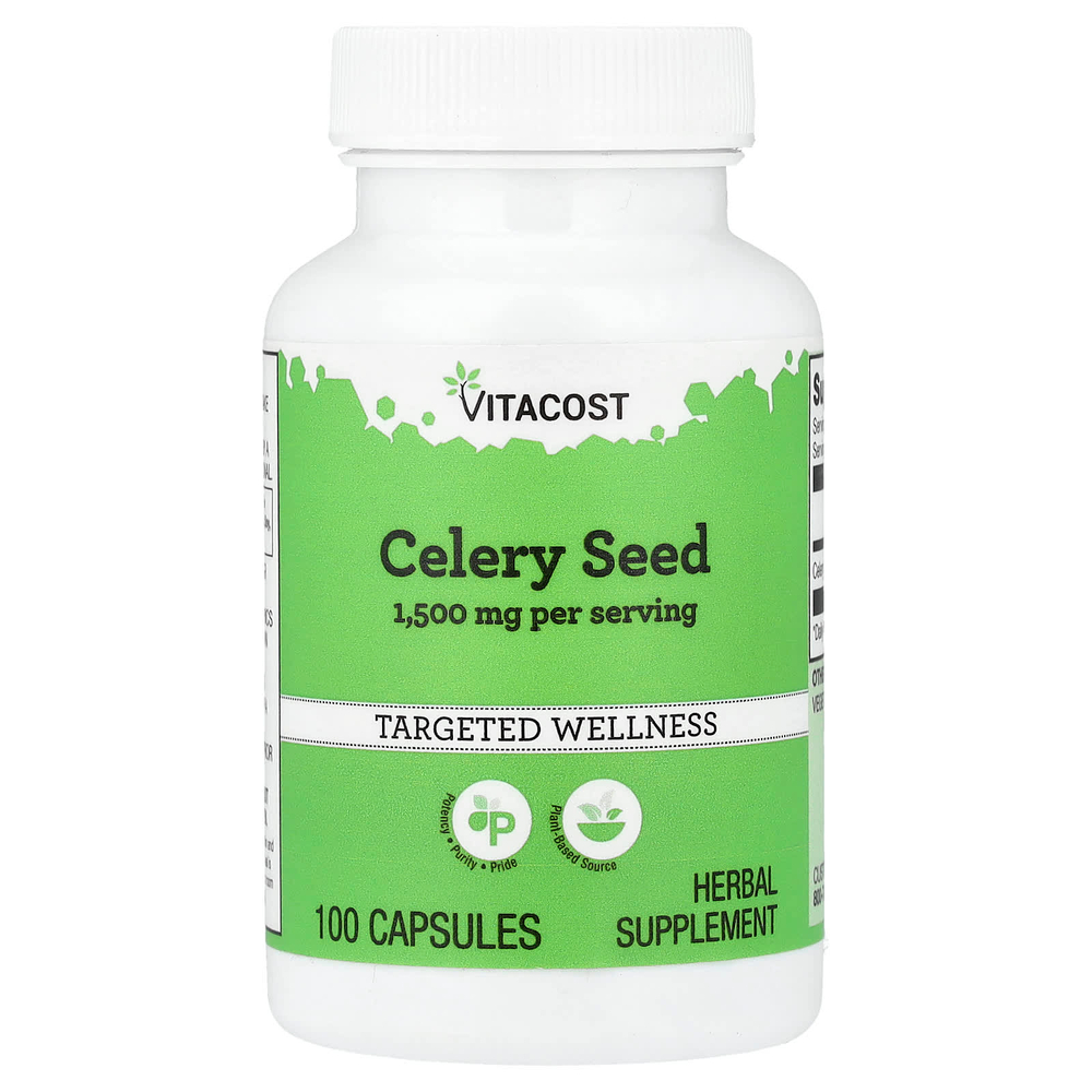 Vitacost, семена сельдерея, 100 капсул (500 мг в 1 капсуле)