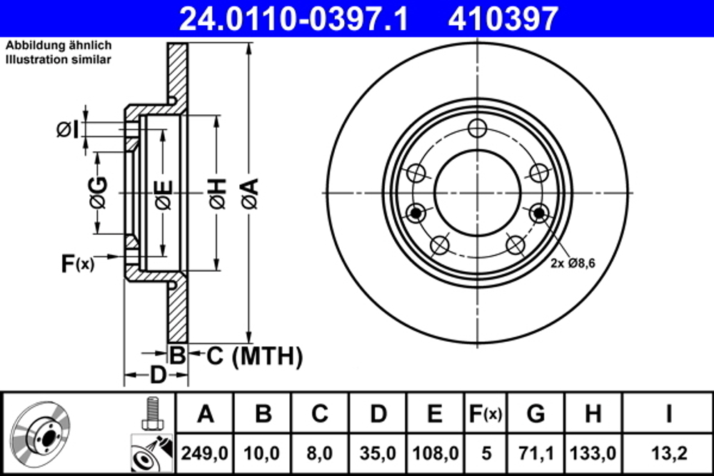 ATE - 24011003971-ATE - Brake Disc