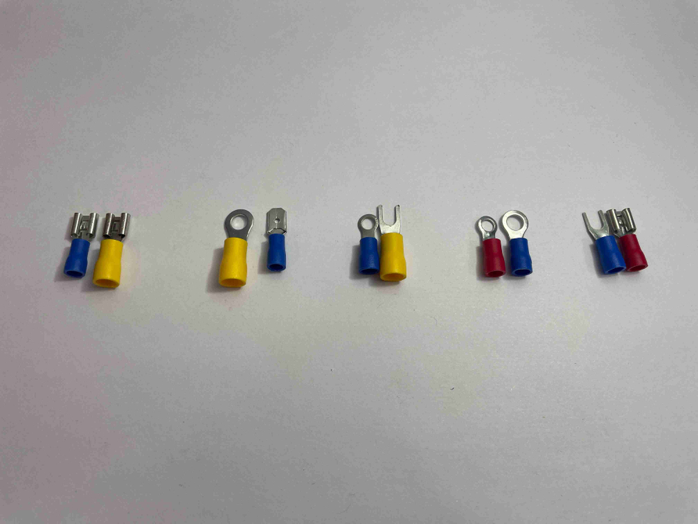 103 шт. - малый / Клеммы обжимные для проводов с изолятором набор 103 шт в удобном кейсе. Колодка клеммная, Кабельный наконечник (кейс 1 шт.)