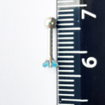 Микроштанга Квадрат 6 мм для пирсинга уха с голубым цирконом. Медицинская сталь. 1шт.