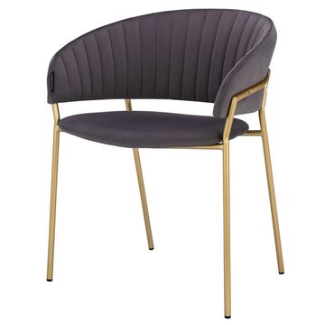 Стул Portman серый велюр с золотыми ножками