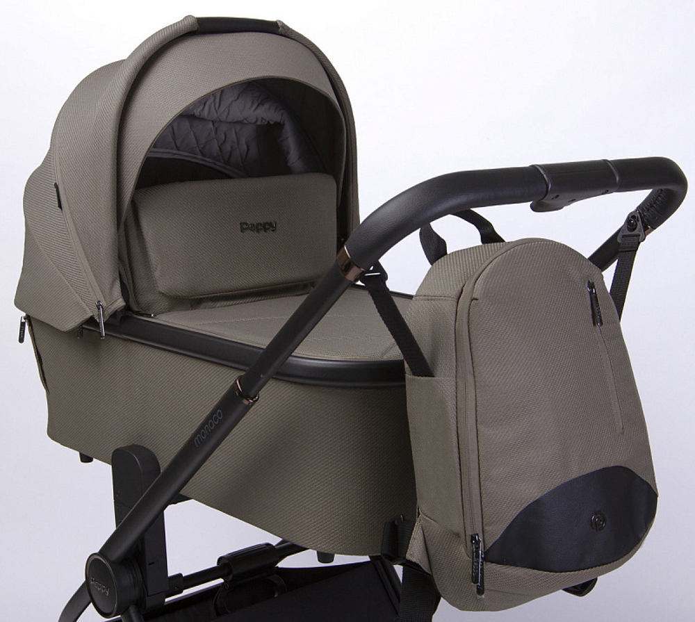 Детская коляска Peppy Monaco 2 в 1 Sandstone (песочный), рама черная