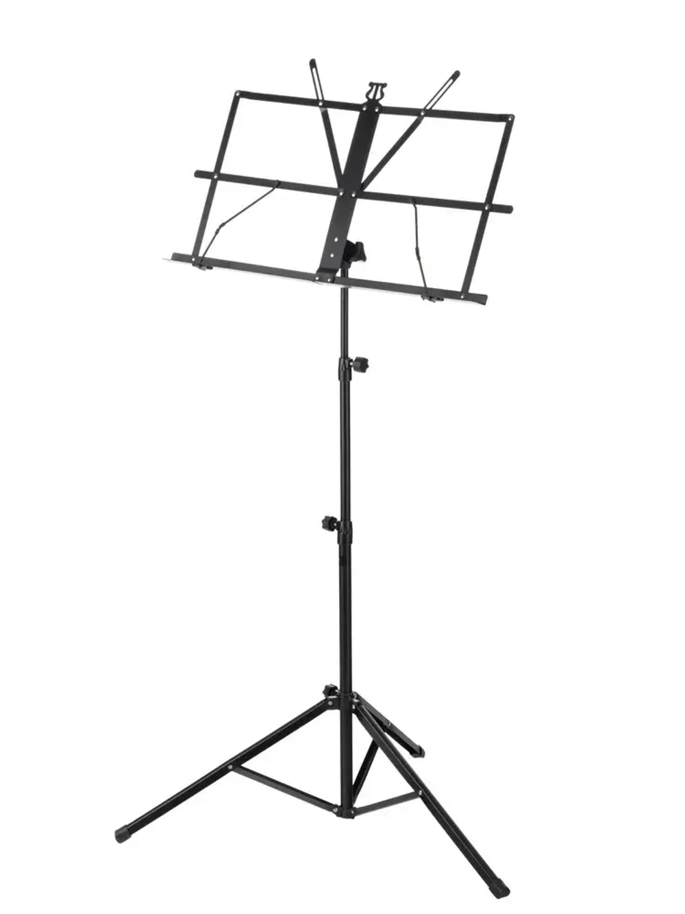 Guitto GSS-03 пюпитр с чехлом, стальной, 65-130см. Вес: 1 кг. Цвет: черный.