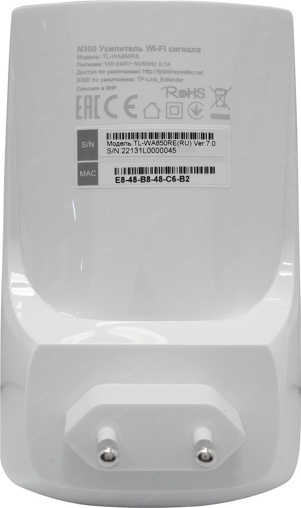 TP-LINK &lt;TL-WA850RE&gt; Wireless N Range Extender (1UTP  100Mbps,  802.11b/g/n, 300Mbps)