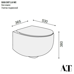 Унитаз подвесной AeT Dot 2.0, с креплениями, цвет черный матовый