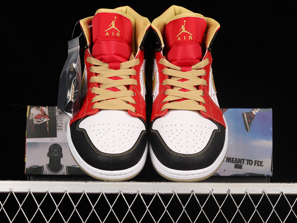 Nike air jordan 1 mid red white black hotsell