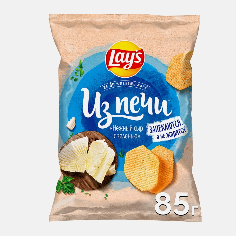 Чипсы Lays Из печи Нежный сыр с зеленью 85г