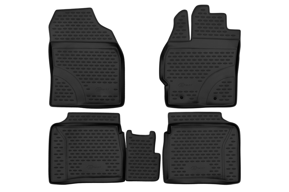 Коврики в салон для TOYOTA Prius (III, IIIr) XW30, 2009-2015, 4 шт. (Повышенная устойчивость, повышенная износос арт.FORMAT.48.22.210