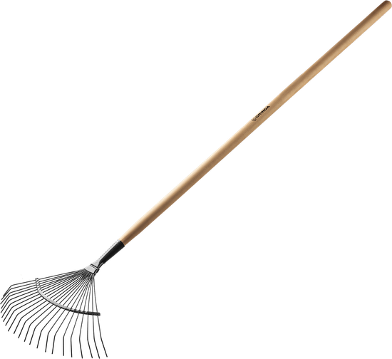 Грабли Grinda  веерные кругл.  22 зуб дерев.черенок