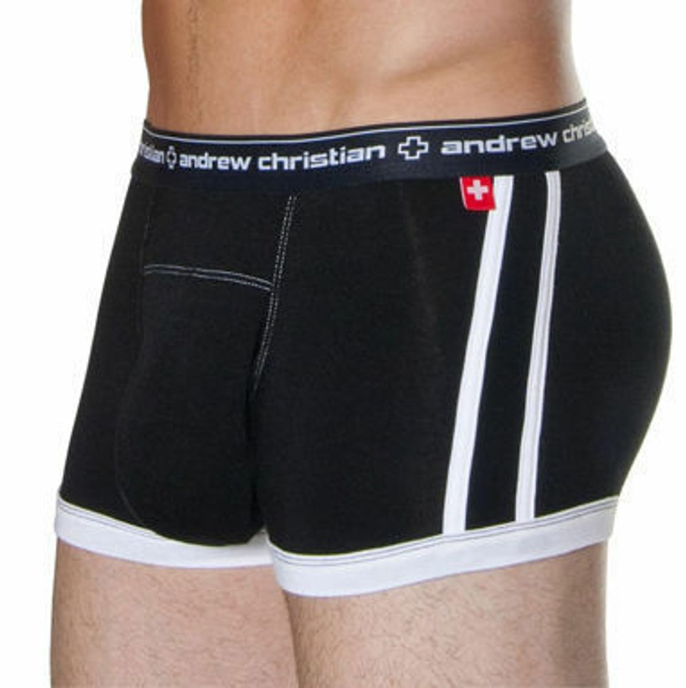 Мужские трусы хипсы Andrew Christian Black Almost Naked Hip Boxer