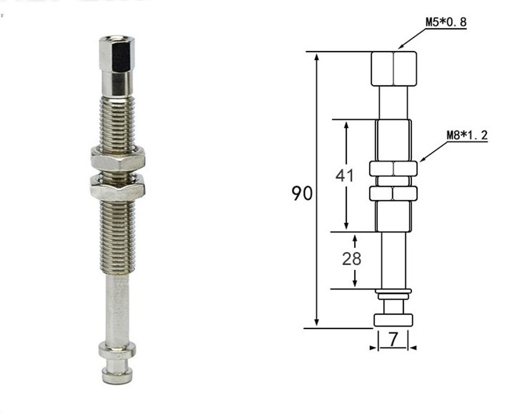 M8-l90 (flat head) can rotate metal tools