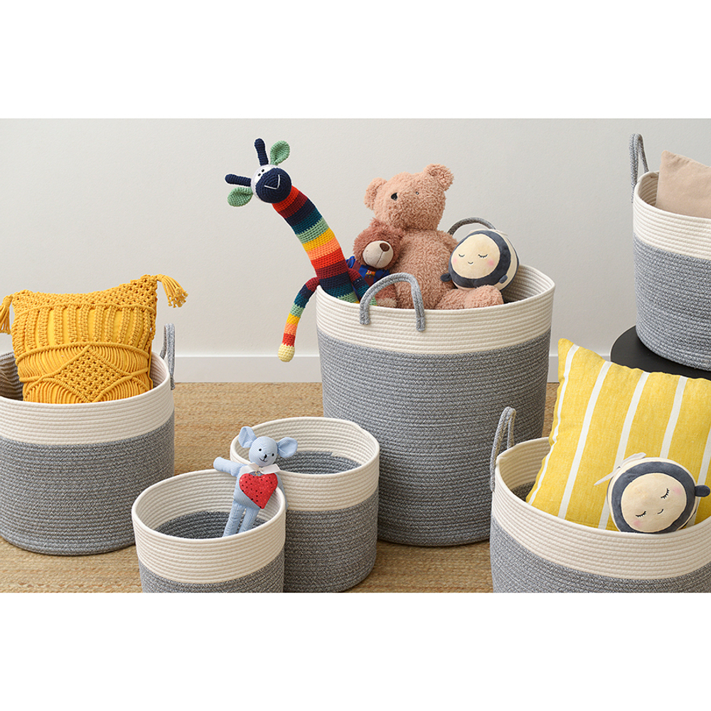 Корзина для хранения Bergenson Bjorn Iben 50х54см кремовая/светло-серая