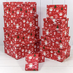 Коробка 34 х 26 х 15.3 см Набор 10 шт "Новый год" (Красный)