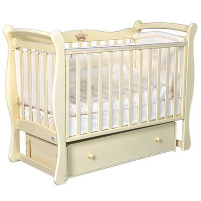 Детская кроватка Oliver Viana с универсальным маятником и ящиком Слоновая кость