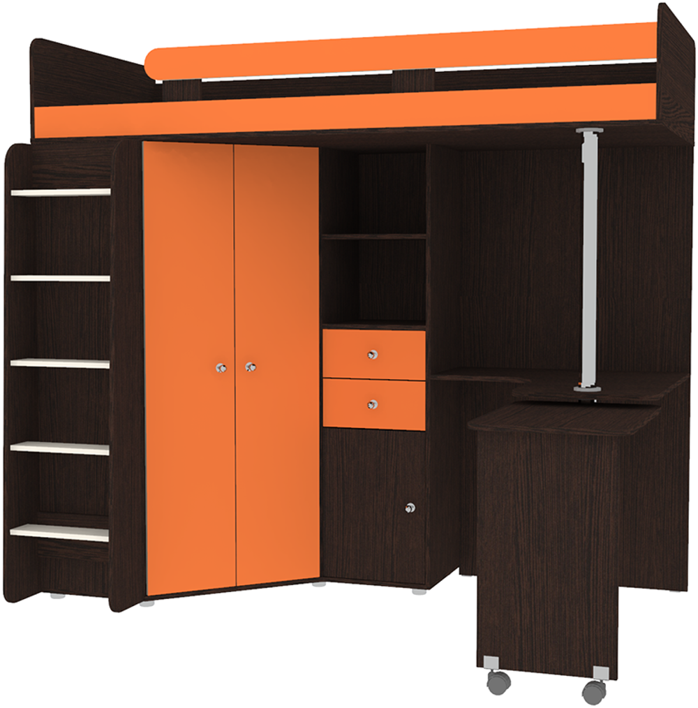 Кровать-чердак КарИВи М85 Венге Оранжевый