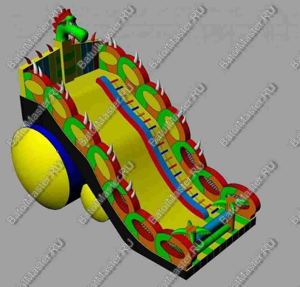 Батут-горка "Дракон 2", 15*7*9 м