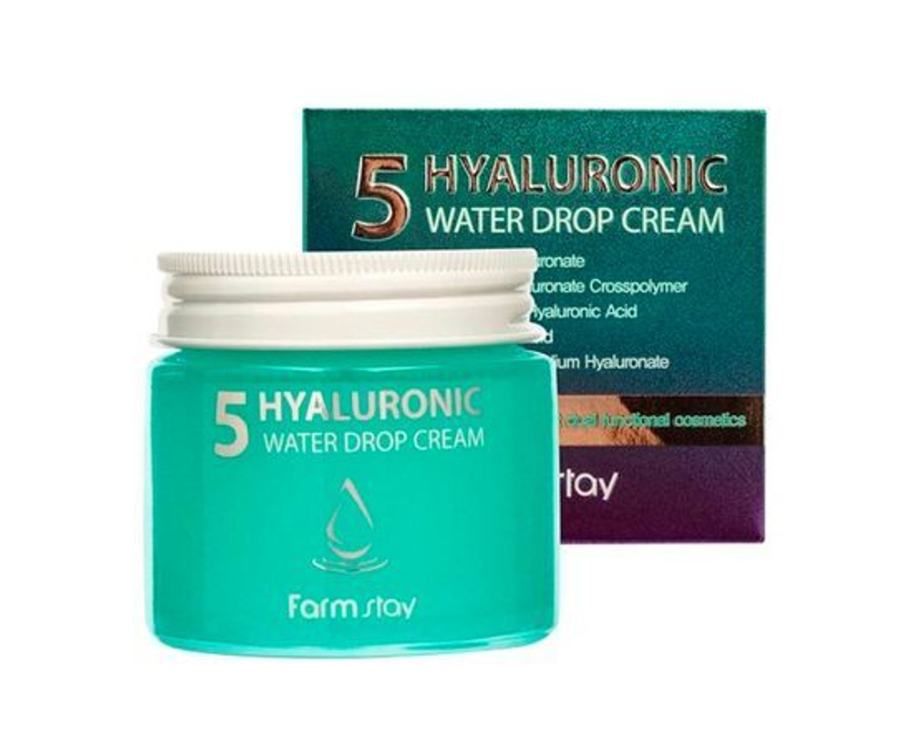 FarmStay Крем-гель для лица с 5 видами гиалуроновой кислоты 5 Hyaluronic water drop cream