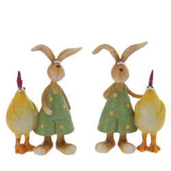 GAEM Фигурка декоративная "Заяц с петухом", L6 W2 H9 см, 2в.