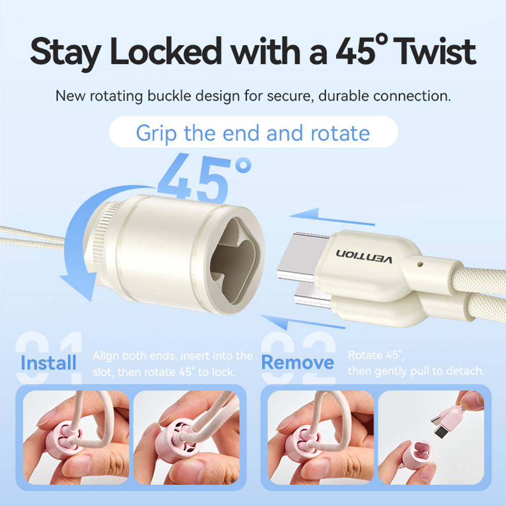 20000mAh Power Bank (USB-C + USB-C/USB-C/USB-A) with Built-in USB-C to USB-C Cable 22.5W Beige LED Display Type