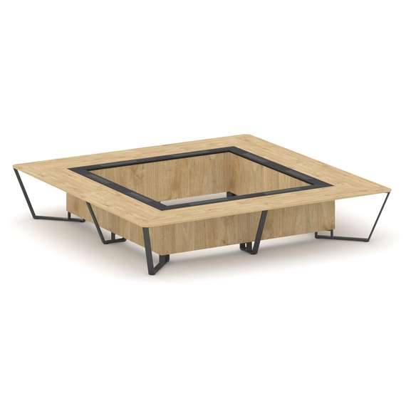 Steel Meet Стол переговорный квадратный KM-PR.B.SP-20K2 Тиквуд Светлый/Графит Глянец/Металл Антрацит