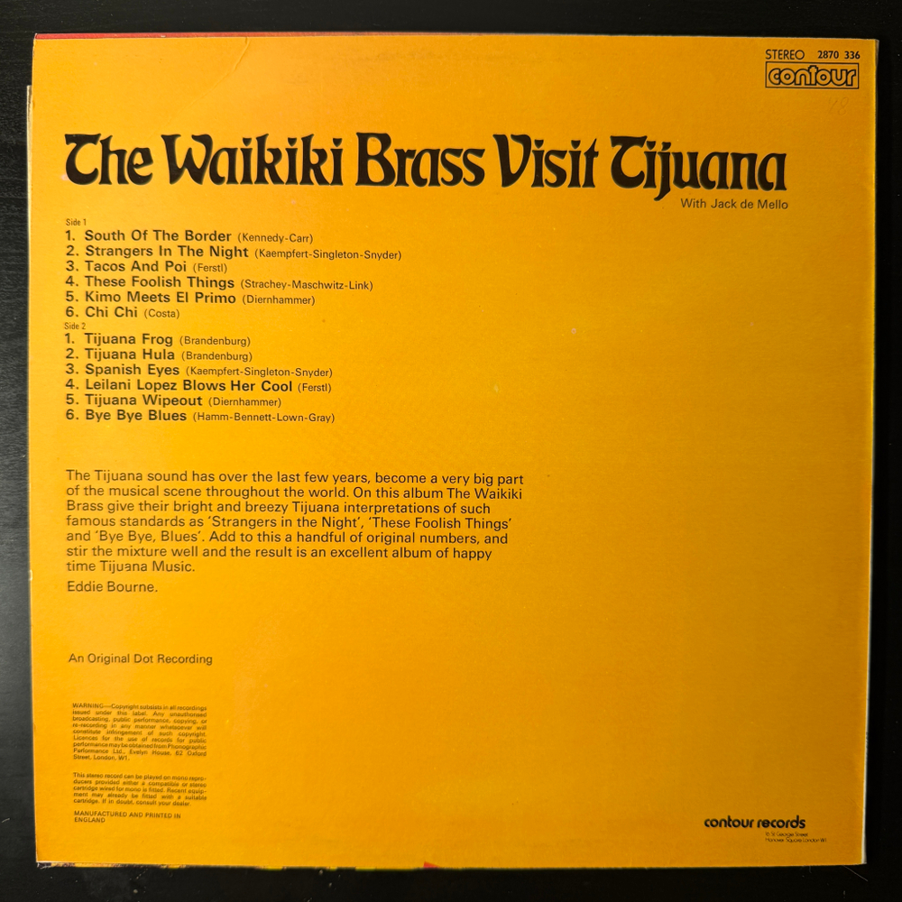Waikiki Brass With Jack De Mello ‎– The Waikiki Brass Visit Tijuana (Англия)