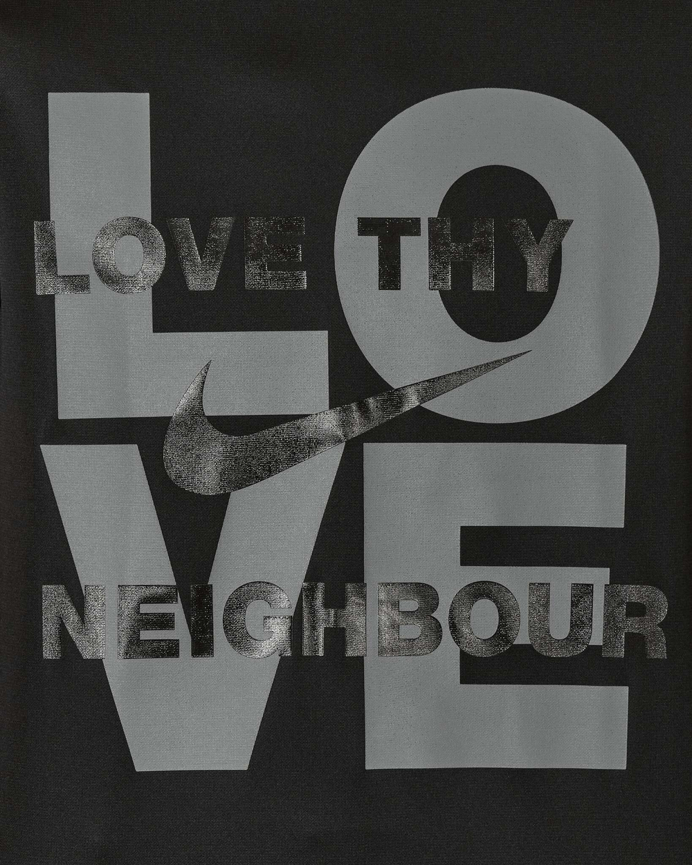 Comme Des Garçons Black Футболка Nike Love Thy Neighbor Черная