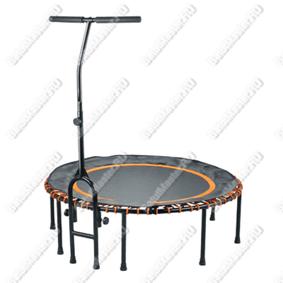 Каркасный батут с Т-образной ручкой, круглый, черно-оранжевый, диаметр 3,3 фт