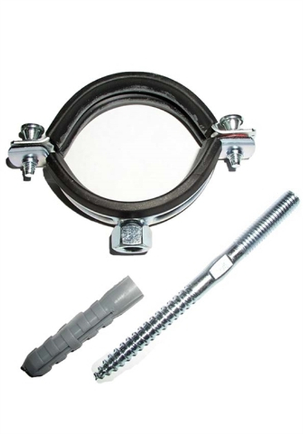 Хомут оцинк.с резин.уплотн.3/4" (25-28мм) М8 с шурупом и дюбелем,MP-европодвес