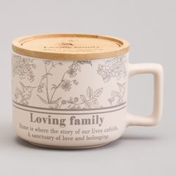 КРУЖКА LEFARD 400МЛ С БАМБУКОВОЙ КРЫШКОЙ "SWEET HOME" 9.6*8CM