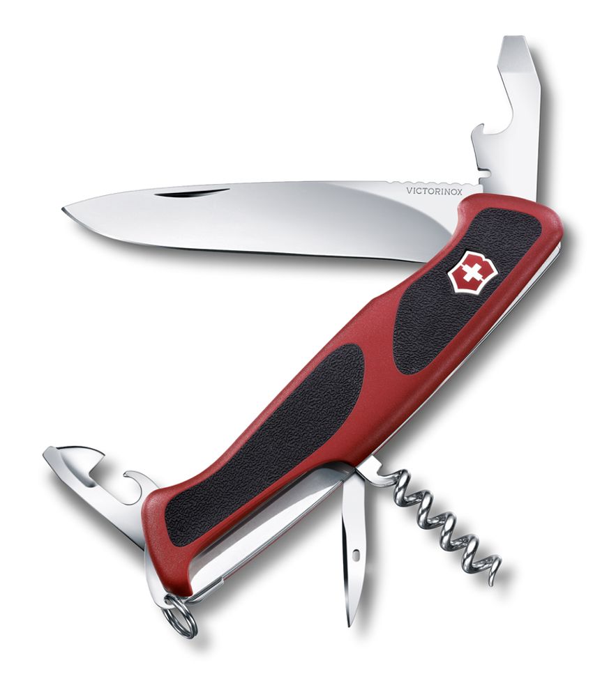Нож Victorinox RangerGrip 68, 130 мм, 11 функций, красный с черным