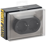 FORTE&PIANO Розетка 2-местная с заземлением с защитными шторками безвинтовое крепление 16А FP723M металл никель IEK