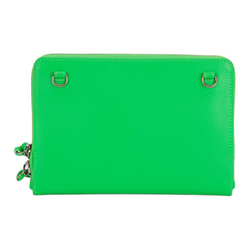 Balenciaga Cow Leather Makeup Bag Toiletry Bag Women"s Green