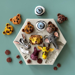 Молд силиконовый для творчества "Африканские звери" / игрушки для кукол, фигурки животных