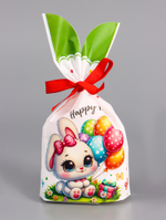 Пакет полиэтиленовый подарочный с ушками «Зайчата», 13×23±1 см, 10942847