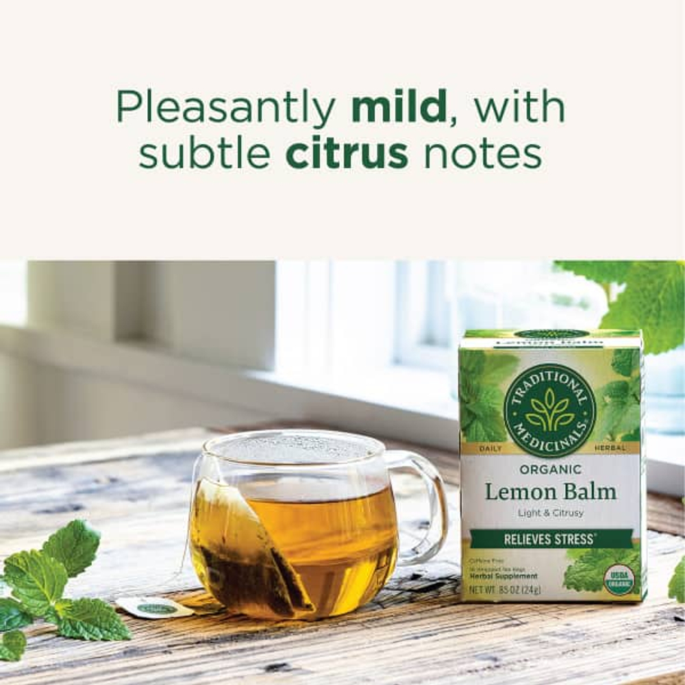 Traditional Medicinals, органическая мелисса, без кофеина, 16 чайных пакетиков, 24 г, (0,85 унции)