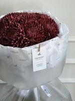 Моно из одноголовой хризантемы бордового оттенка 9 шт