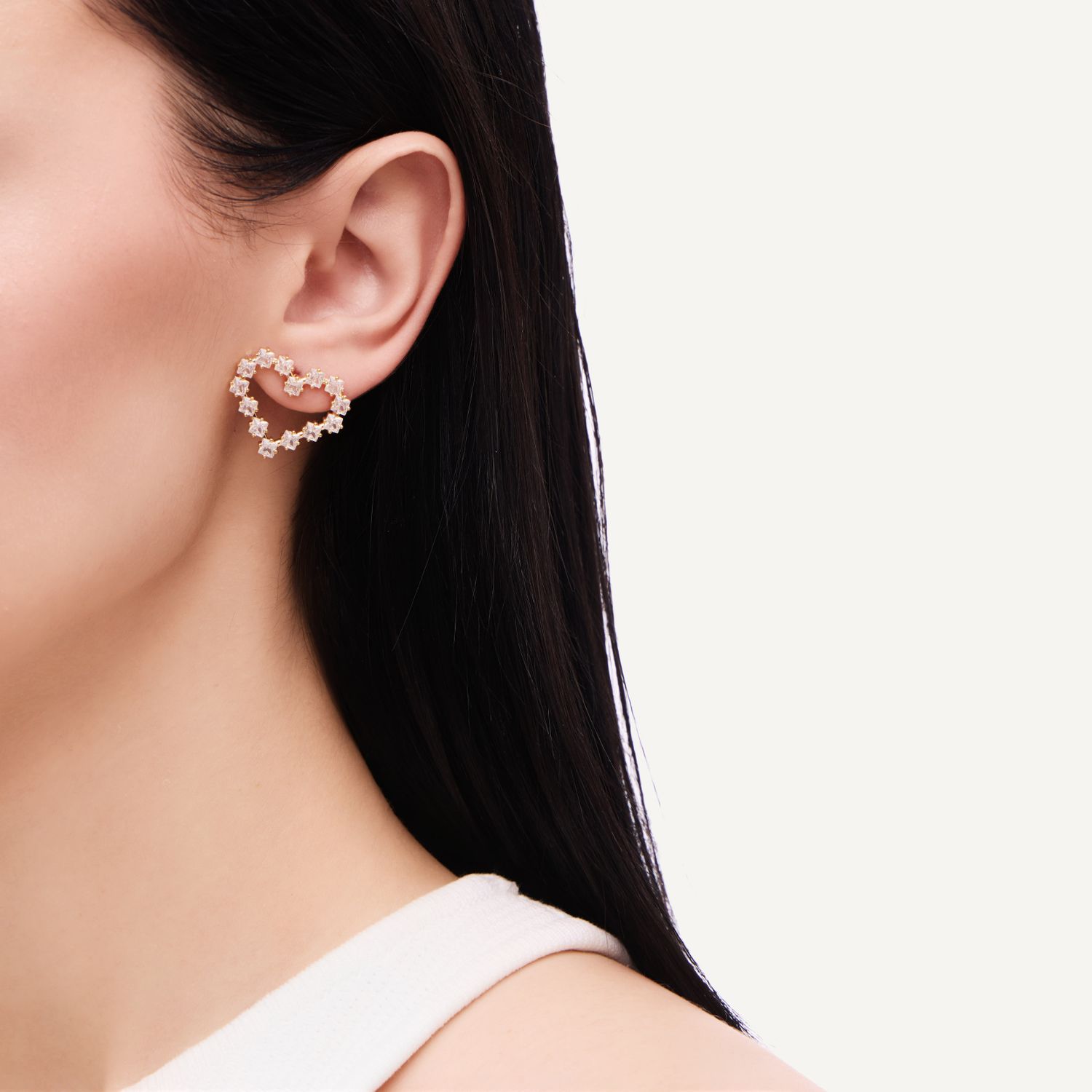 Серьги Casual Hearts Earrings - Gold