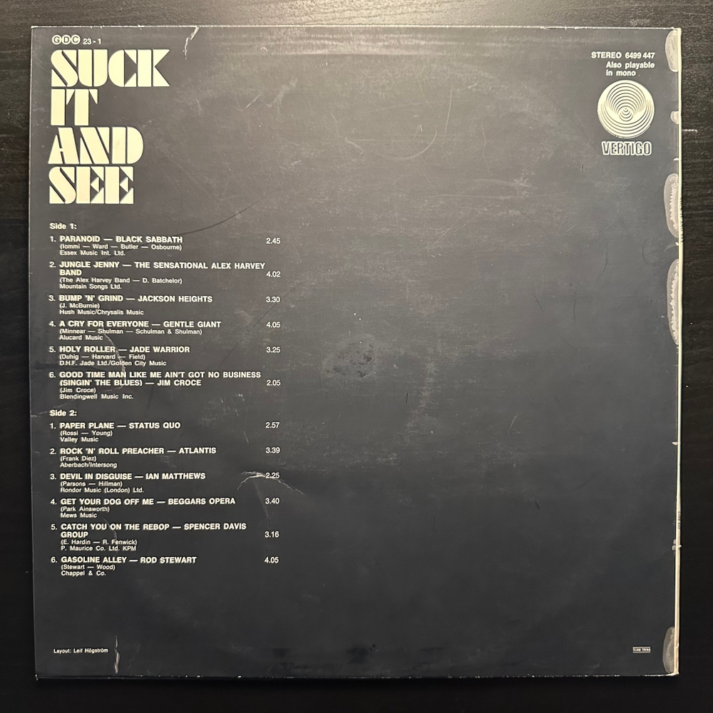 Сборник Suck It And See (Скандинавия 1973г.)